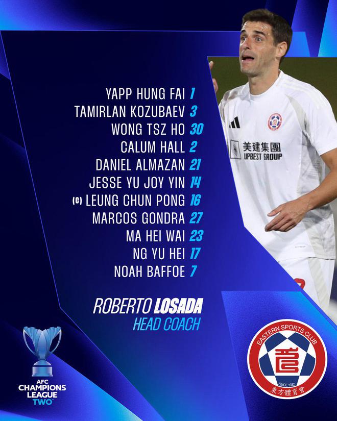 亞冠次輪首發(fā)：東方5外援，卡雅老將領(lǐng)銜鋒線。