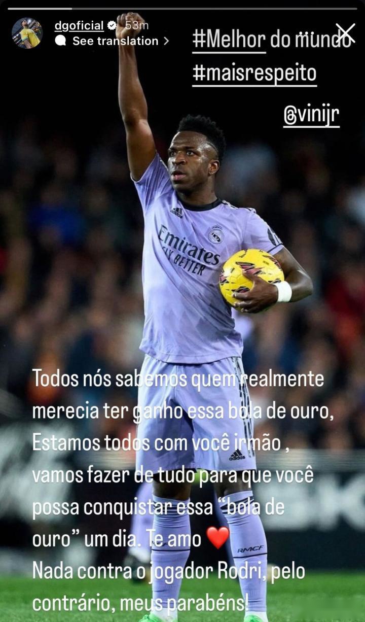 道格拉斯-路易斯力挺維尼修斯：我們都知道誰(shuí)應(yīng)該贏得金球