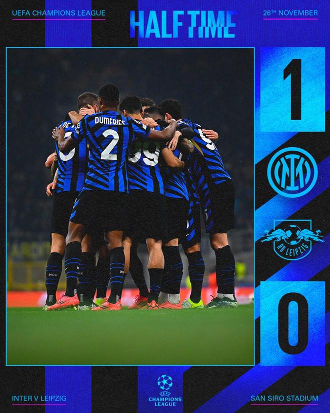 國米萊比錫半場戰(zhàn)報：射門7-2，射正3-0，機會1-0。