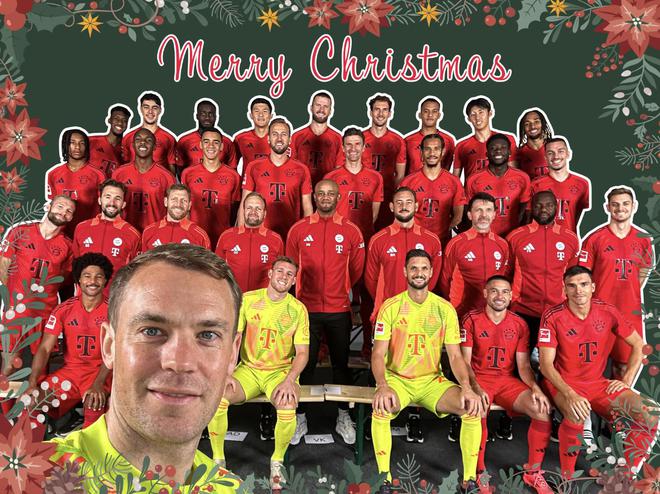 拜仁全隊(duì)圣誕照，祝球迷圣誕快樂！