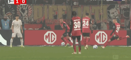 德甲：勒沃庫森勝美因茨，格里馬爾多任意球制勝，澤特納撲救不力。