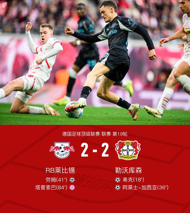 萊比錫平勒沃庫森，維爾茨屢失良機仍助攻，希克勞姆進球