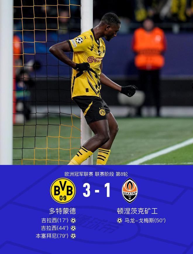 多特勝頓涅茨克進(jìn)附加賽，吉拉西雙球，本塞拜尼貢獻(xiàn)關(guān)鍵球