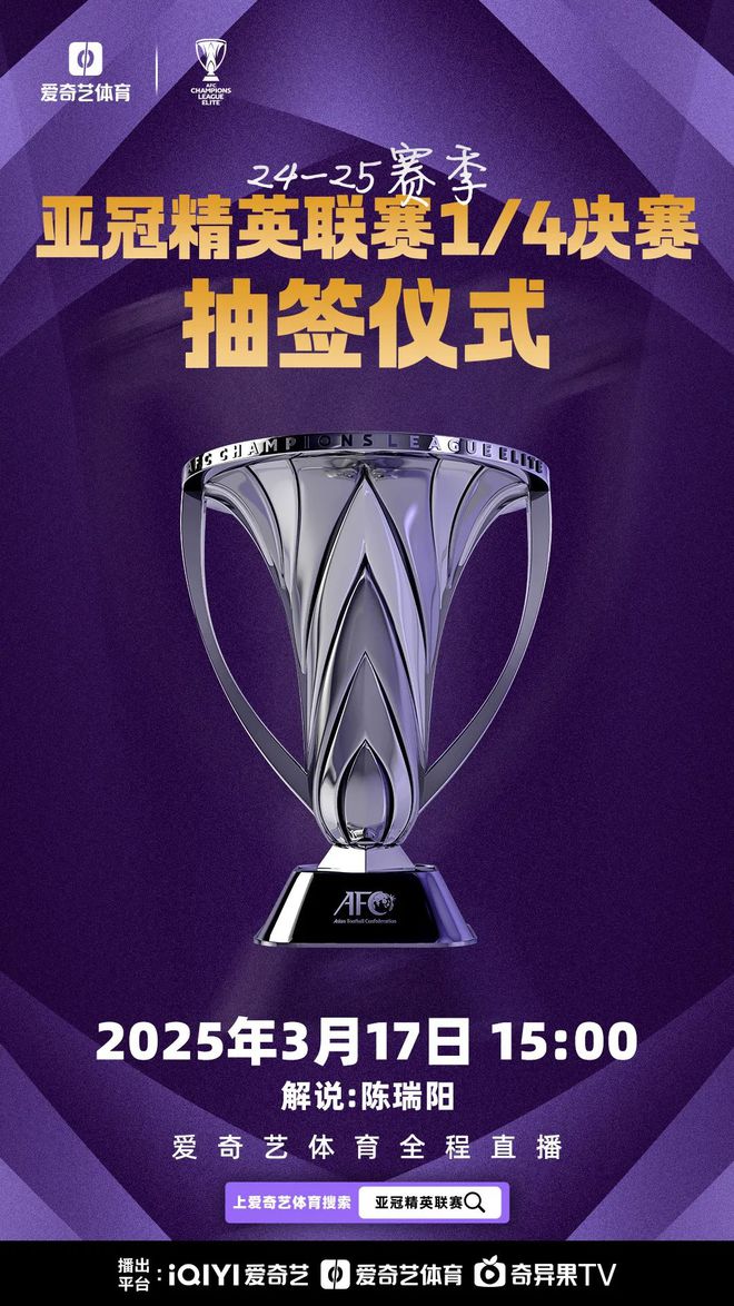 亞冠8強抽簽，東西亞對決，新月水手種子隊。