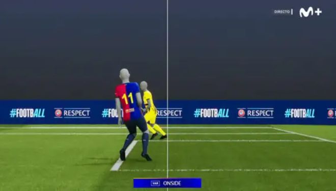 西媒發(fā)布巴薩進球圖，拉菲尼亞未越位