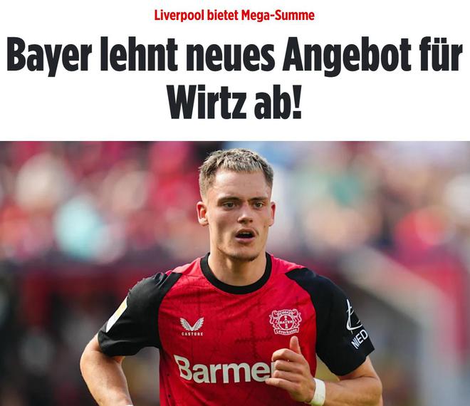 藥廠堅(jiān)拒利物浦1.3億歐報(bào)價(jià)，堅(jiān)持維爾茨1.5億歐。